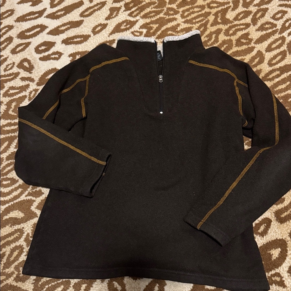 Kuhl alfpaca brown fleece zip pullover Mens M Warm Layering outdoors hiking